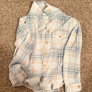 Wallflower Plaid Button Down Shirt - Blue and Orange